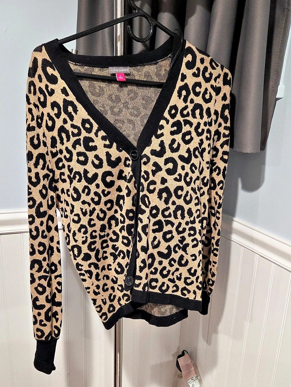 Vince Camuto Leopard Print Cardigan
